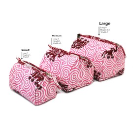 INDIAN CRAFT CASTLE ICC Toiletry Bag Water-resistant Makeup Cosmetic Bag, Full Sized Container, Portable Makeup Organizer, Cosmetic Holder Bag Travel Organizer for Women and Men, Pink, Set of 3,