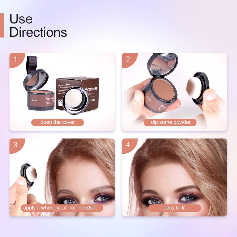 Acomler Root Touch Up Powder - Dark Brown (Gray) for