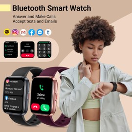 Smartwatch for Women, Compatible with Android & iPhone, 1.8'' Fitness Tracker Watch with Alexa, Call & Notification Alerts, Heart Rate & Sleep Monitor, 120 Sports Modes, Waterproof Watch for Women
