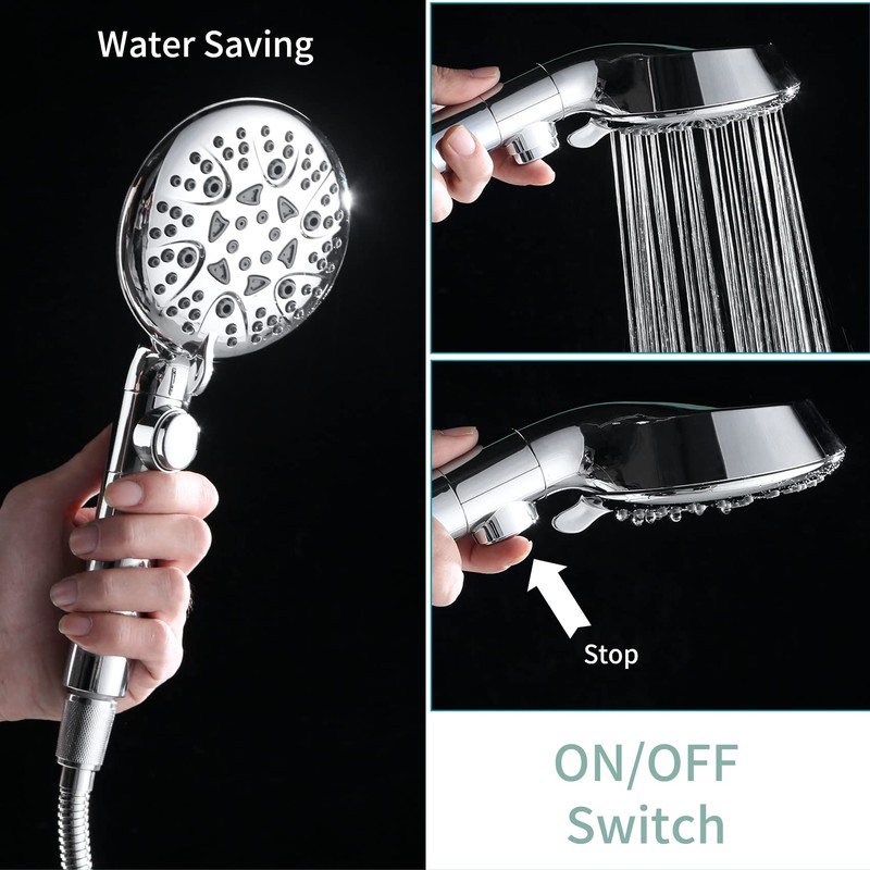 WHZeffect Handheld Shower Heads with ON OFF Switch,Extra Long 79-inch