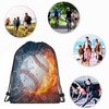 Richugui Cool Pattern Fire Baseball Waterproof Gym Drawstring Bag, Sports