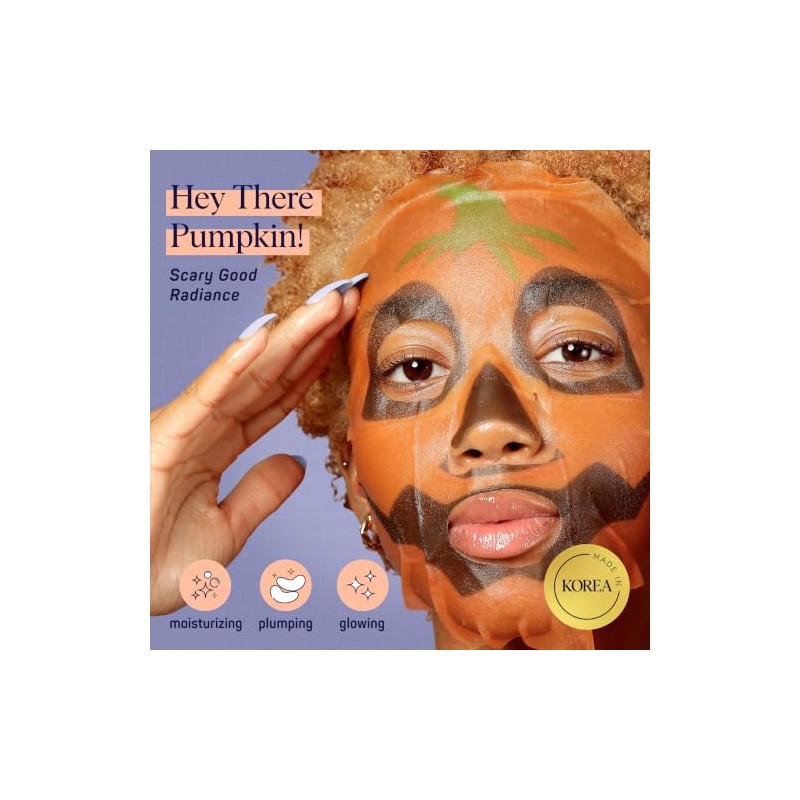Spa Life Mascarilla de Halloween animada con diseño de calabaza,