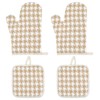 TWINKLEMON 4PCS Oven Mitts and Pot Holders Sets Heat Resistant