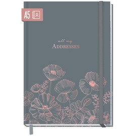 paper&you® Address Book A5 with Index A-Z [Poppy] Book for Contacts, Birthdays & Passwords - Sustainable & Climate Neutral