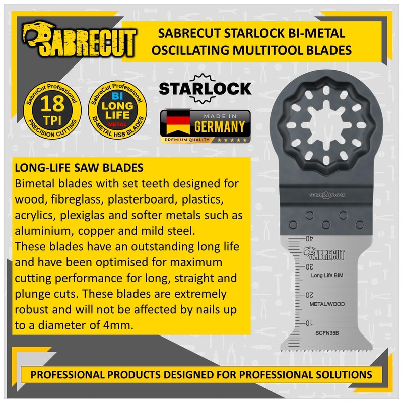 5 x SabreCut SCFN35B_5 35mm x 40mm Bimetal (BIM) Long