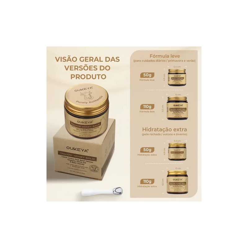Crema Facial Oukeya Hidratante con Sebo y Miel para Piel