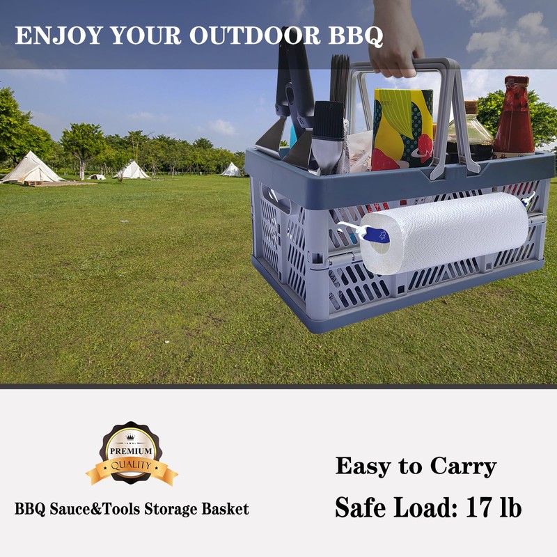 Rilltowpe BBQ Sauce&Tools Storage Basket it more convenient for you