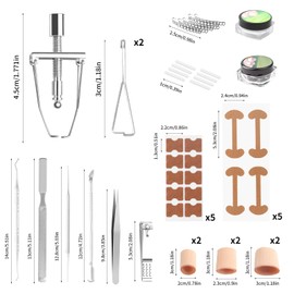 112 Stück Eingewachsene Zehennägel Werkzeug, Das multifunktional Eingewachsene Zehennägel Set, Nagelspange Fußnägel, Nagelpilz Pflaster, Maniküre, Pediküre, für Damen und Männer