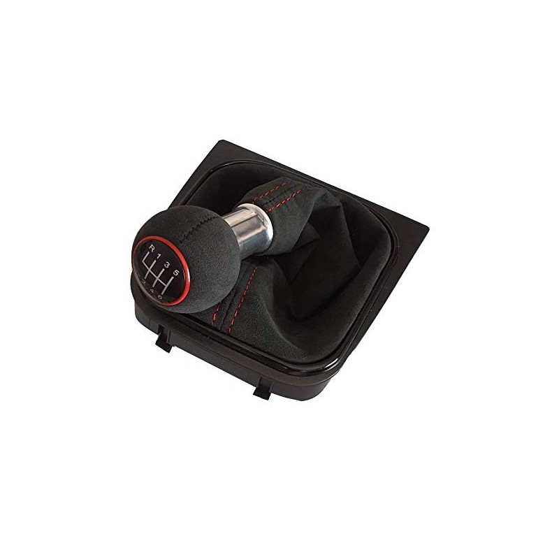 6-Speed Gear Knob Gear Stick Gaiter Stitching Red RK