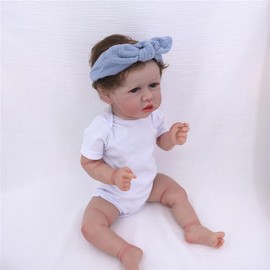 Original Cotton Gauze Headband for Newborn Toddler Infant Baby Girl Kids Muslin Cotton Hair Bow Elastic Bands Turban Headbands (2 pcs Smoke Blue)