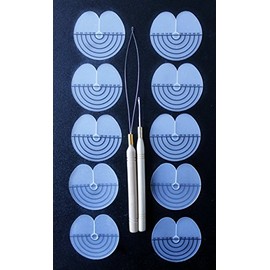 Microring Links Bead Loader, Looper, Threader and Pulling Micro needle Plus 10 High Quality Fusion Hair Extension Heat Glue Shield Protectors With Scale