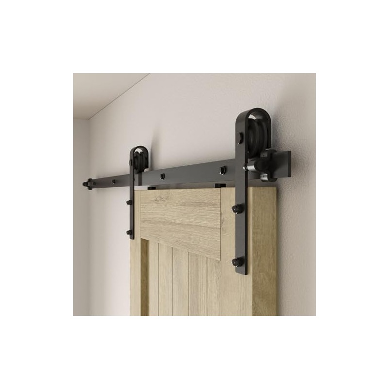 CCJH 6FT/72inch Sliding Barn Door Hardware Kit for Single Door