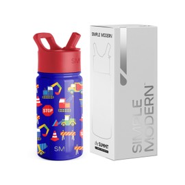 Simple Modern Kids Summit Water Bottle with Straw Lid | 14oz Stainless Steel Cup Insulated Tumbler for Toddlers, School | Under Construction