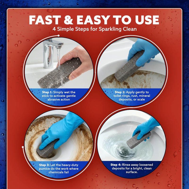 PUMIE Scouring Stick, Heavy Duty Extra Strong Pumice Cleaning Bar,