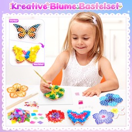 JoiTale Craft Set Children from 6 4 5 Years Flowers Craft Girls 5-10 Years, Creative Craft Case Bouquet with Sequins, Gift for Girls 3-12 Years Children's Birthday & Birthday