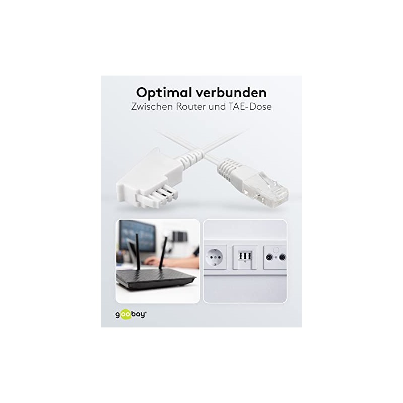 goobay 60677 router cable, telephone cable, connection cable for DSL/ADSL/VDSL,