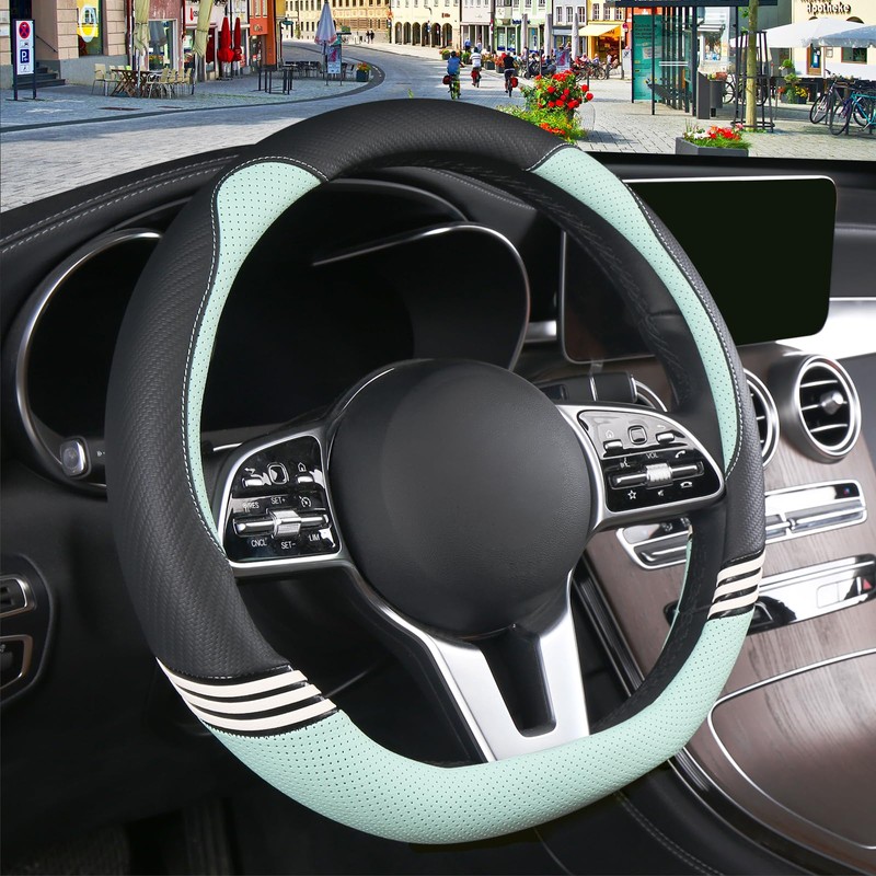 Binsheo Cute Steering Wheel Cover D Shape for Women Men