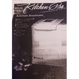 REGAL Kitchen Pro Automatic Breadmaker Machine Manual Printed Instructions Copy