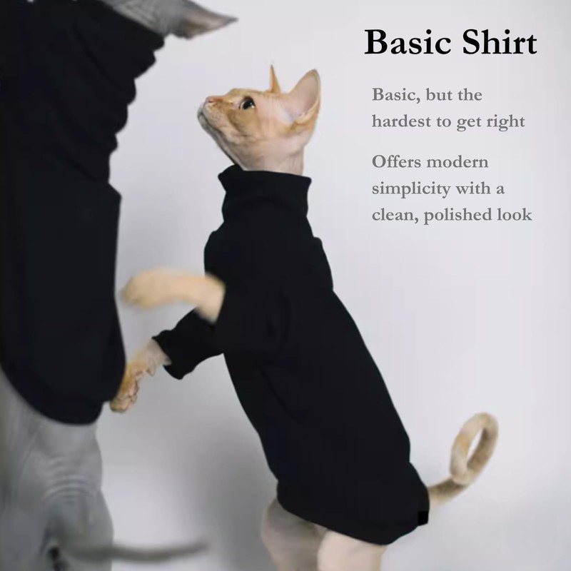 Cat Hypoallergenic Basic Shirt, Soft Breathable Warm Pullover Clothes Clothing