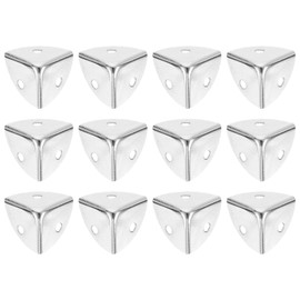 sourcing map 12Pcs Decorative Box Corner Cover, 18mm Metal Edge Guard, Furniture Corner Edges Protector, Silver
