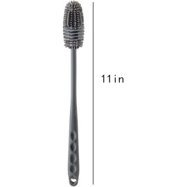 EYAKEG Bottle Brush Extra Long Soft Silicone Bristle Gray for Baby Flasks Vases