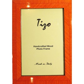 Tizo 4" X 6" Orange Wooden Frame, Made in Italy