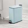 mDesign Slim Metal Rectangle 1.3 Gallon Trash Can with Step