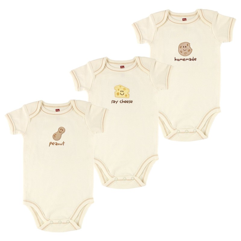 Touched by Nature baby boys Organic Cotton Bodysuits Bodysuit, Peanut,