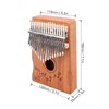 17 Keys Thumb Piano Portable Kalimba Hollow Board Mahogany Wood