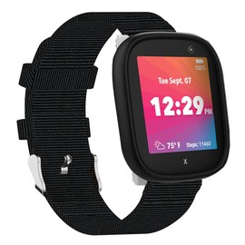 Lamshaw Compatible with XPLORA X6 Play Band, Breathable Nylon Woven Fabric Replacement Accessory Strap Compatible for XPLORA X6 Play Watch (Black)