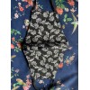 Face Mask triple Layer Handmade Washable Cloth Black Flowers