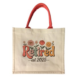 Apurioni Women's Retirement Canvas Bag, Reusable Retirement Canvas Tote, Best Retirement Gift for Teachers, Moms, Nurses, Doctors, Co-workers, Boss Lady