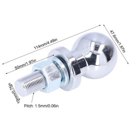 OUKENS Chrome Trailer Hitch Ball 47.6mm/1.87" Hitch Ball Lawn Tractor Hitch Ball 2000LBS Forged Steel Solid for ATV Kart Caravan