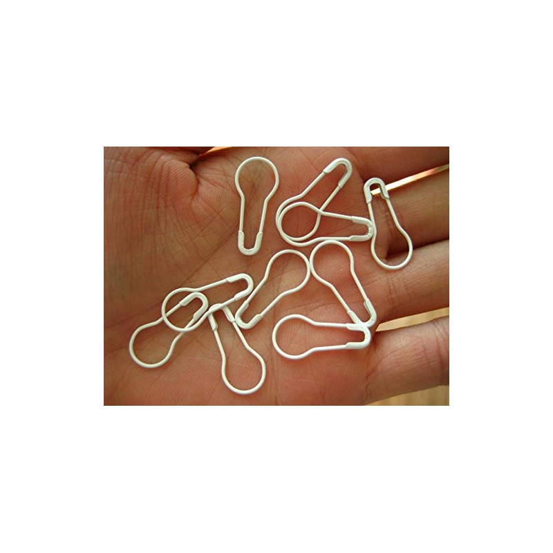 30pcs of Quality White 20mm Calabash Shape Safety Pin Pear