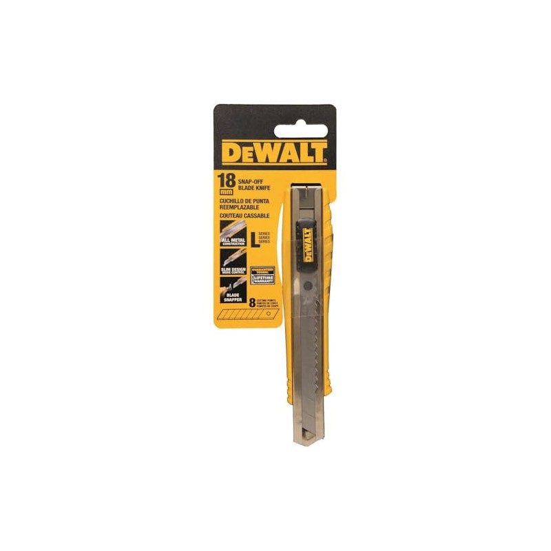 DEWALT Utility Knife, Heavy Duty Cutter with Snap-Off Blade, 18mm