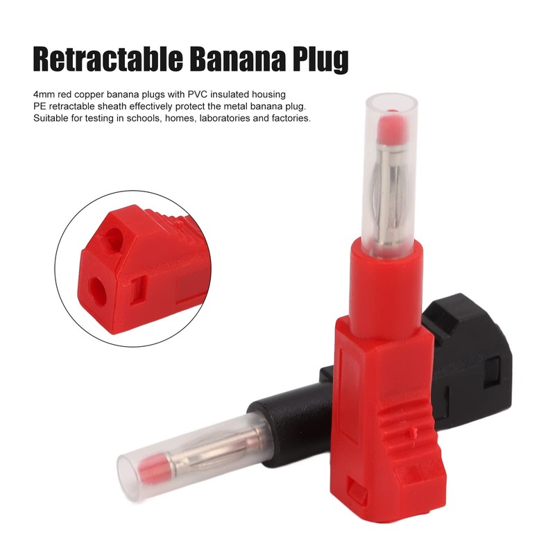 Banana Plugs, 10pcs Black and Red Stackable Banana Plugs Insulated