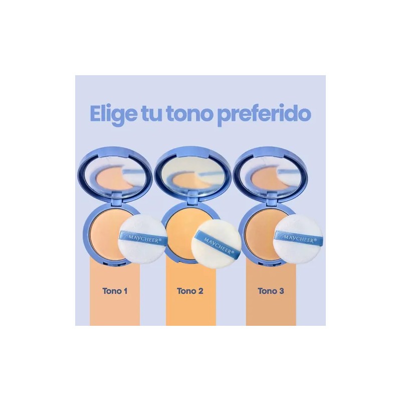 Polvo Compacto Matificador Fijador Base Maquillaje Natural F