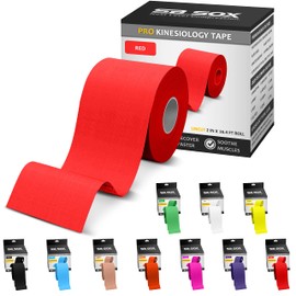 SB SOX Pro Synthetic Kinesiology Tape (Precut & Uncut Options) – Longer Lasting Performance Fabric Option to Our Original Cotton Kinesiology Tape - Also Latex Free, Water Resistant! (Red - Uncut)