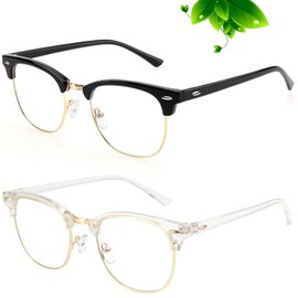 ANYLUV Blue Light Glasses Men Anti Eyestrain Lightweight Computer Gaming Blue Light Blocking Glasses for Women Clear Lens (2 Pack)