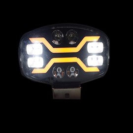 JALN7 Square 9" LED Light for SCANIA Off Road Spotlight Offroad Truck Auxiliary Square Driving Headlight MAN SUV Pickup Ford Toyota 100W 12V 24V White whit DRL Amber Flash 100W 22000LM 1pc