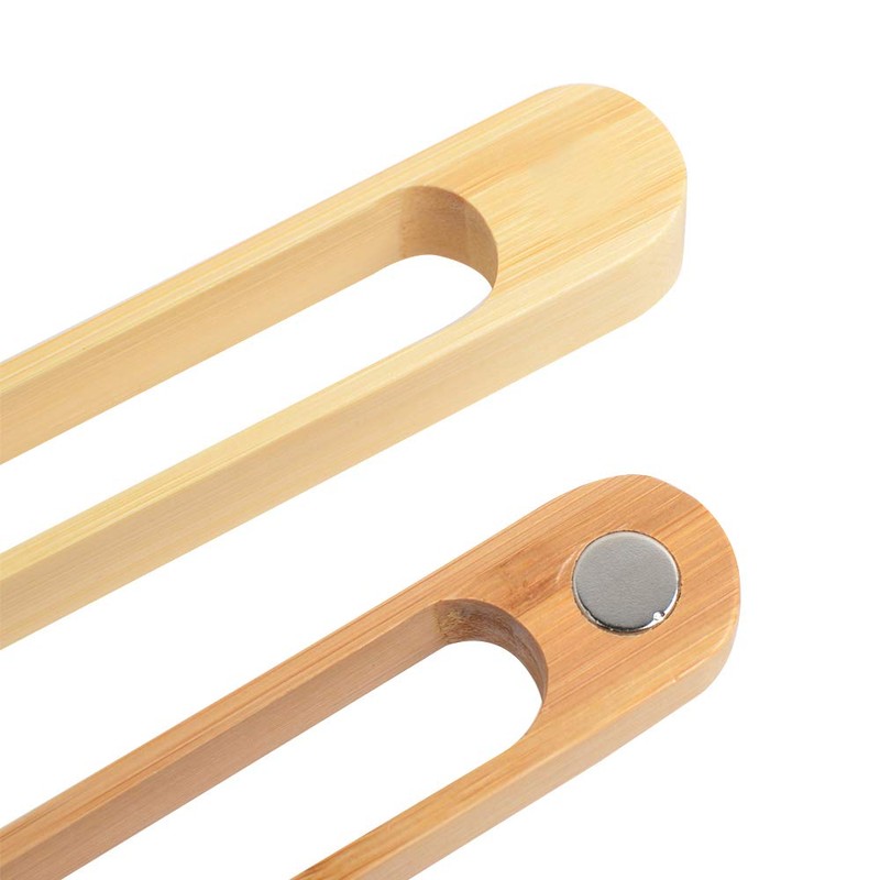Magnetic Bamboo Toaster Tongs: 100% Natural 8.7” Wood Kitchen Toast