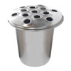 Memorial Grave Vase with Lid, Round Aluminum, Silver or Gold,