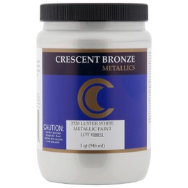 Metallic Acrylic Paint - Ready-To-Use - All-in-One Interior and Exterior Home Improvement Paint - Multiple Applications - Premium Durability - 1 Quart - Luster White