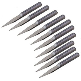 Veda 20 Degree 0.1mm Silver Carbide Cutter Round Bottom PCB Engraving Bit CNC Router Tool Pack of 10