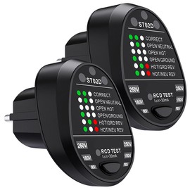 revolt Socket Testing Equipment: Socket Tester with Status LEDs, up to 230 Volt Set of 2 (Multifunctional Socket Tester, Socket Detector)