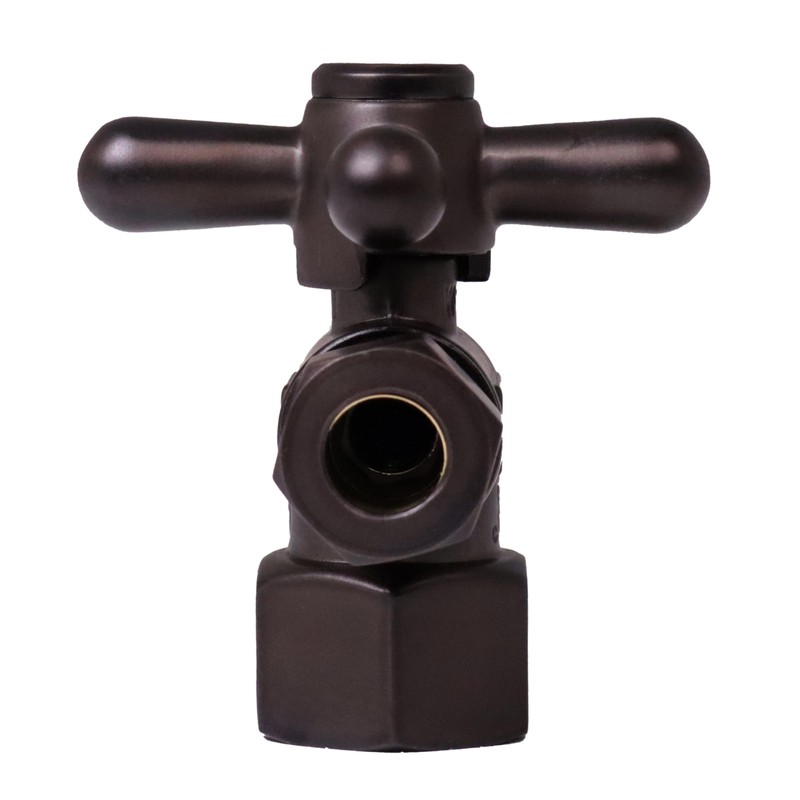 Westbrass 1/4-Turn Cross Handle Angle Stop, 1/2" IPS x 3/8"