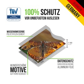 TÜV Tested RFID & NFC Credit Card Protection Cases – Pack of 6 – Super Thin and Strong for 100% Data Protection – Different Designs Multicolour