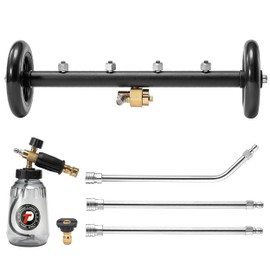 Tool Daily Undercarriage Pressure Washer Attachment 16 Inch, Dual-Function Undercarriage Cleaner with 1-Liter Foam Cannon, Under Car Wash Water Broom with 3 Pieces Extension Wand, 3600 PSI