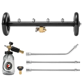 Tool Daily Undercarriage Pressure Washer Attachment 16 Inch, Dual-Function Undercarriage Cleaner with 1-Liter Foam Cannon, Under Car Wash Water Broom with 3 Pieces Extension Wand, 3600 PSI