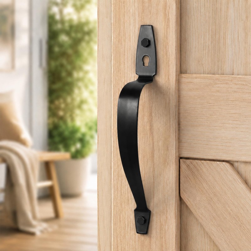 2 Pack Gate Handle Pulls, 10-3/8" Heavy Duty Steel Black